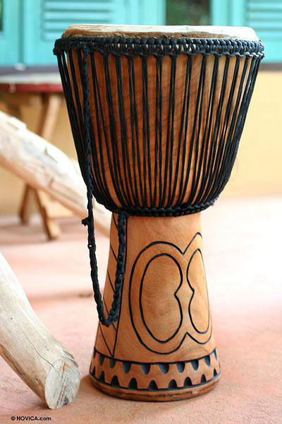 Wood djembe drum