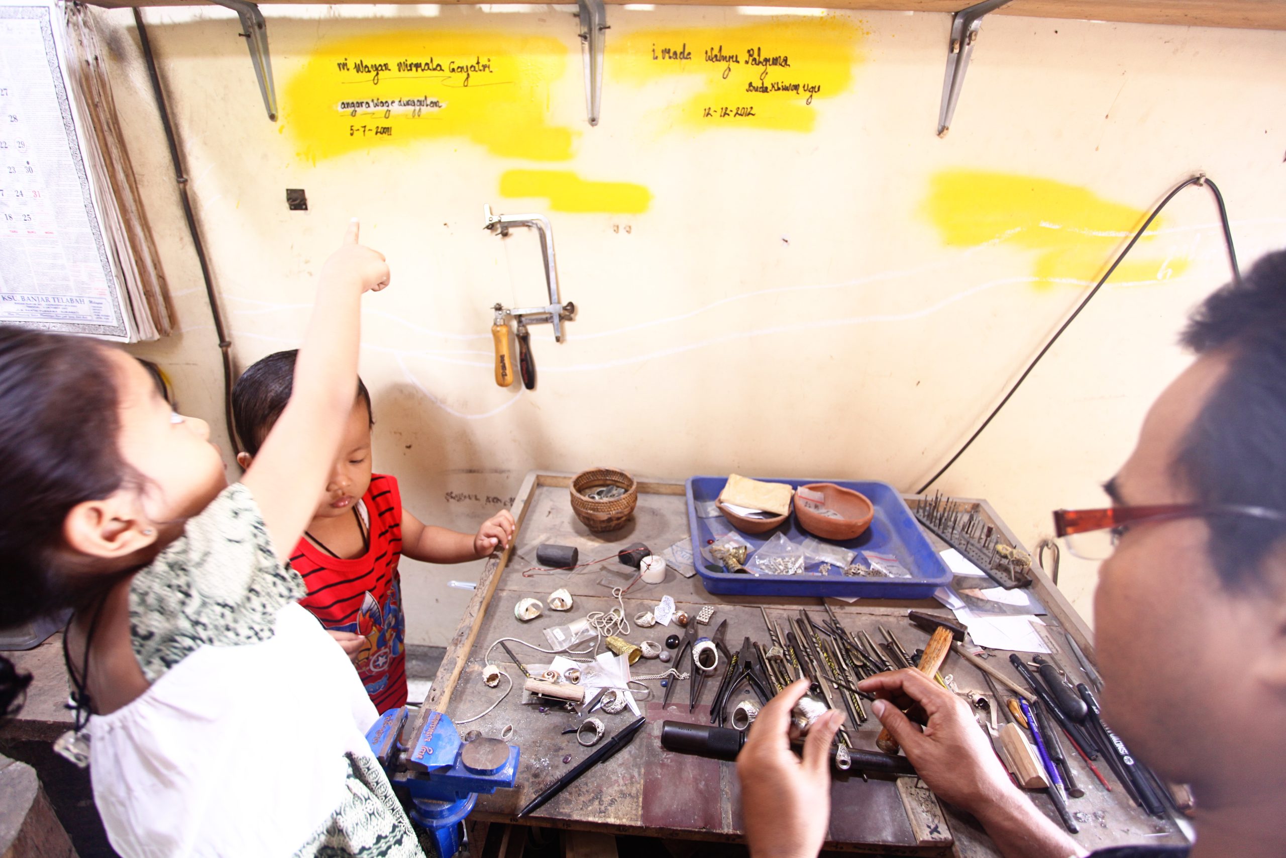 Komang in his workshop