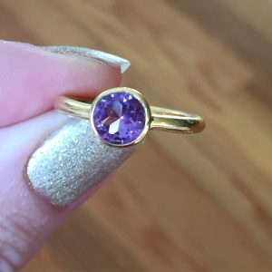 gold amethyst ring