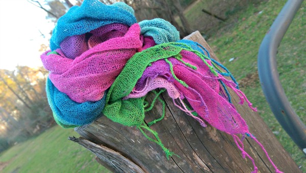 Beautiful 'Breezy Spring' Raw Silk Scarves