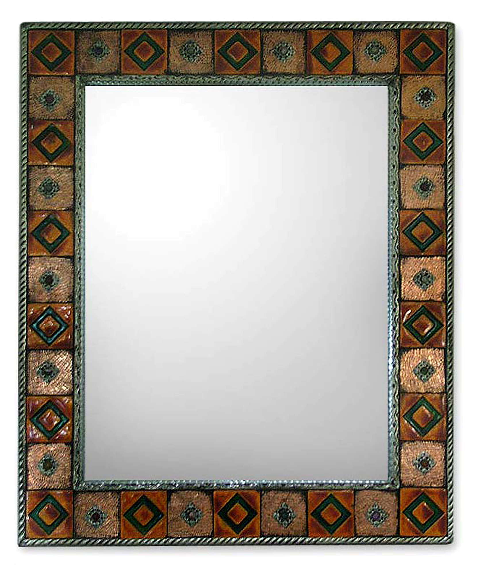 Repoussé Copper Mirror