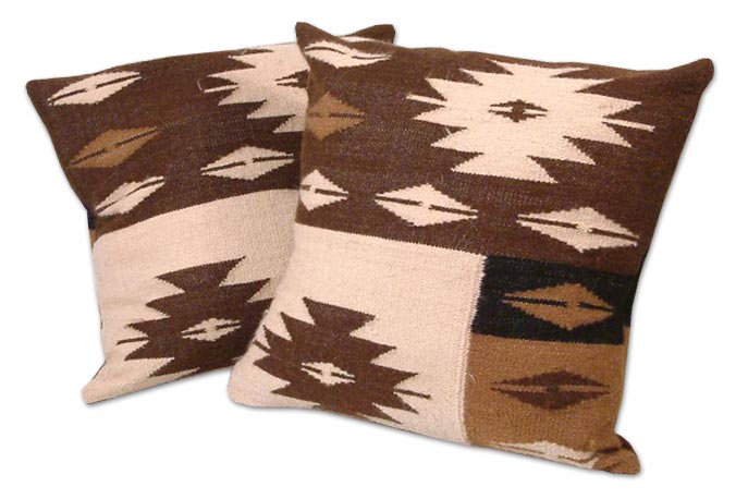 Hand Made Geometric Alpaca Cushion Covers (Pair), 'Starlight on Earth'