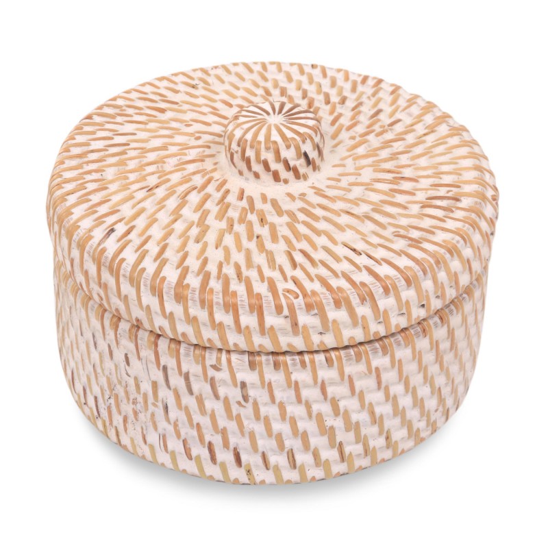 NOVICA Natural fiber basket and lid