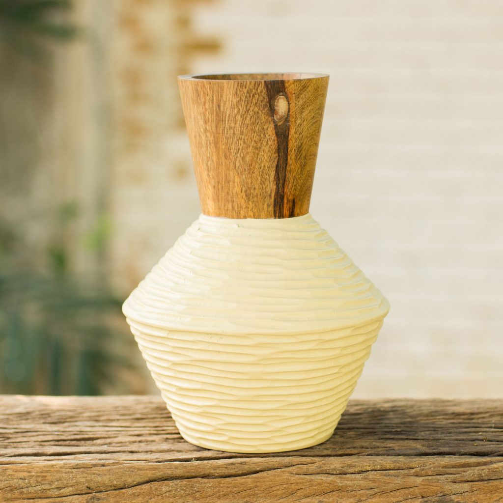 mango wood vase