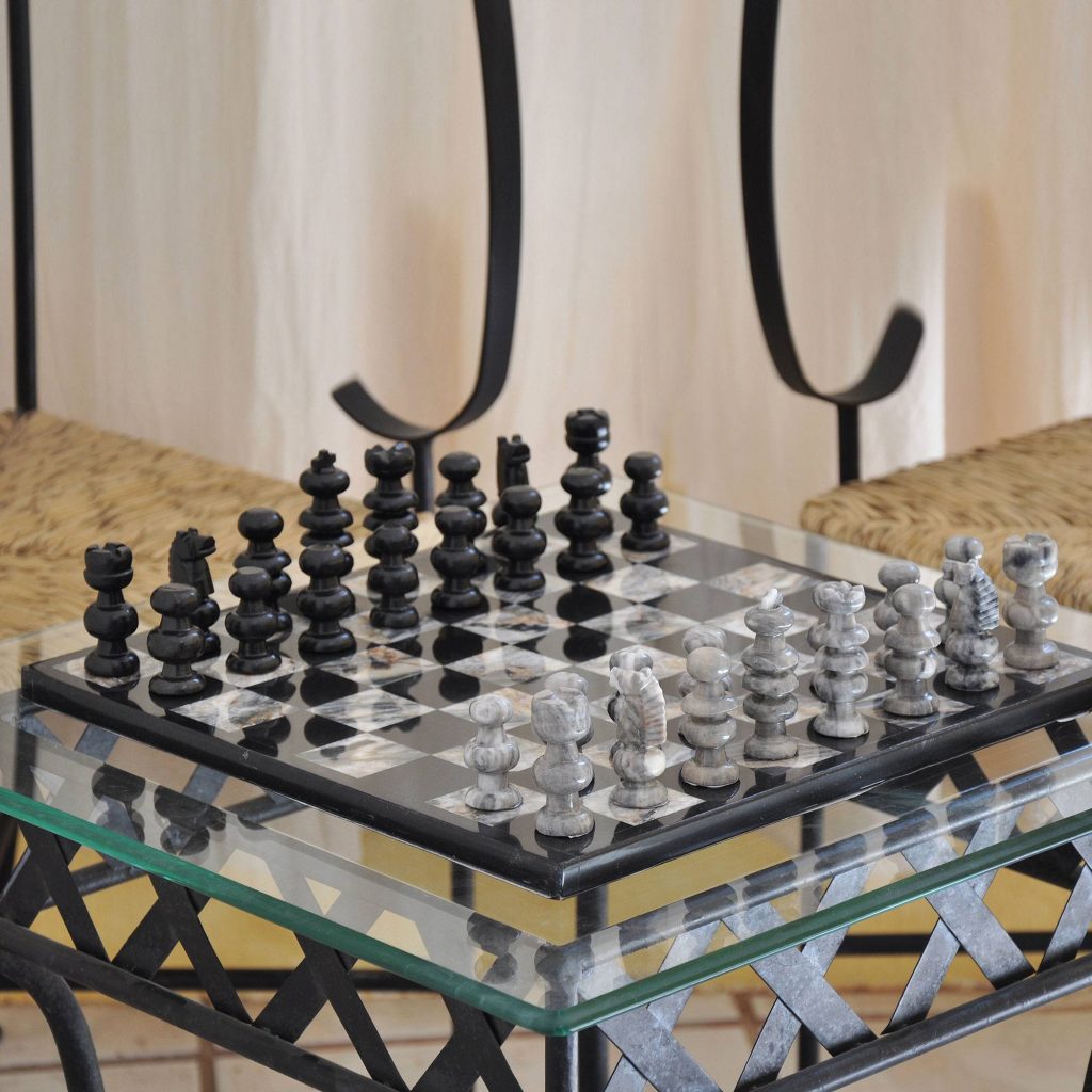 Hand Carved Marble Chess Set, "Sophisticate"