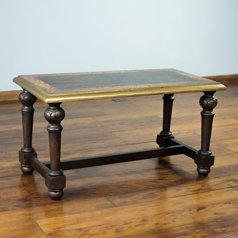 Antique Peru Parota Wood Coffee Table Hand Carved Gilded Fair Trade NOVICA