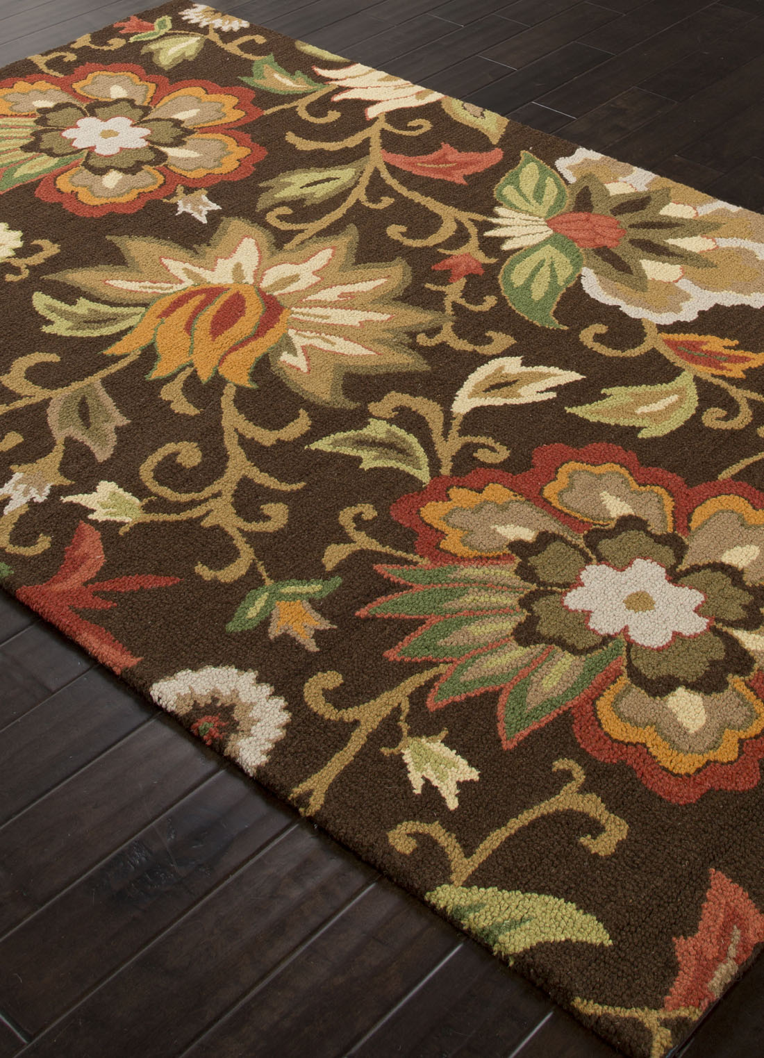 Hand-Tufted Textured Wool Brown Multicolored Area Rug, 'Deep Medley'