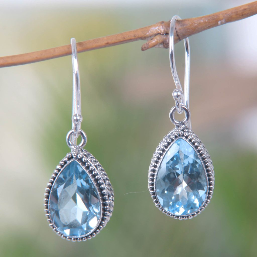 blue topaz earrings