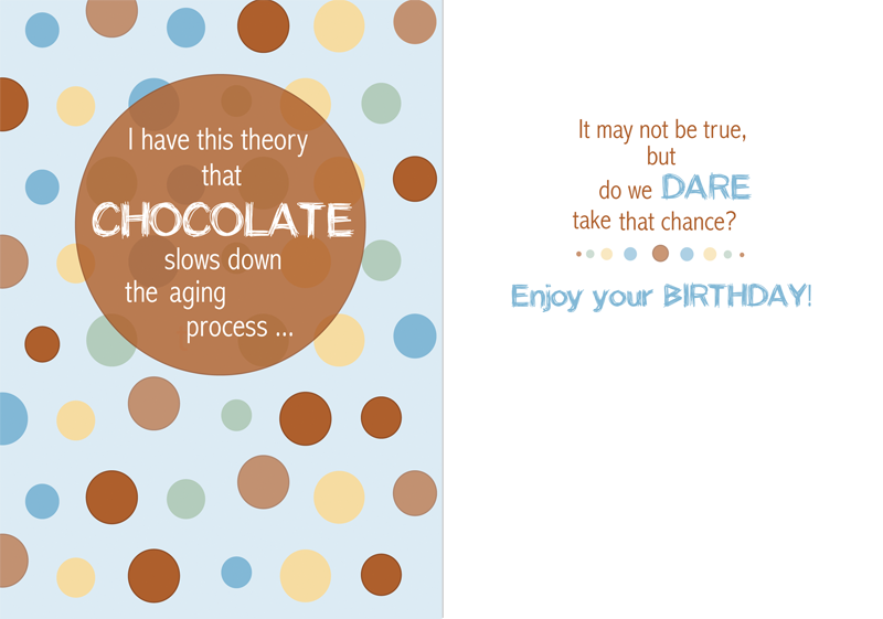 Blow birthday card chocolate lovers card