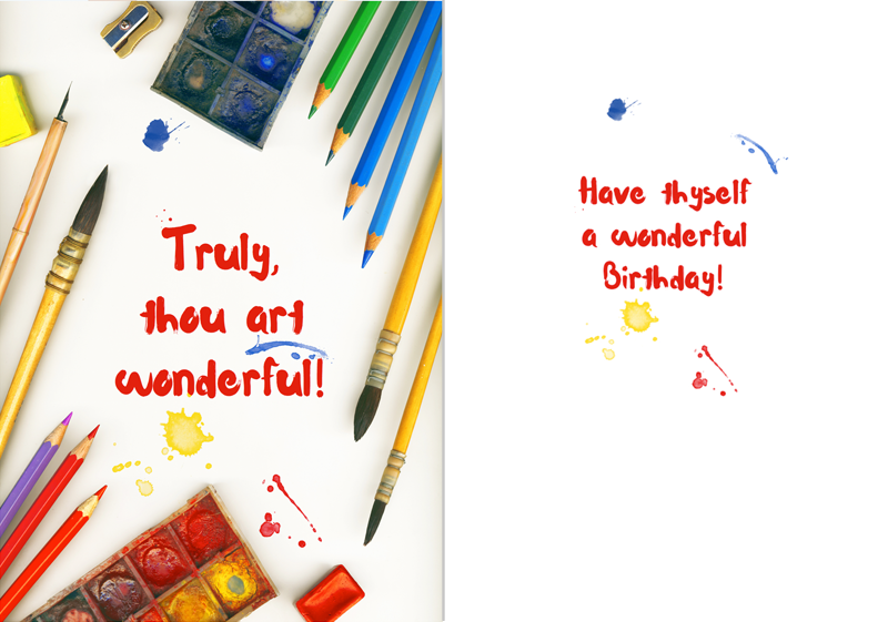 Blow birthday card artistic artist card