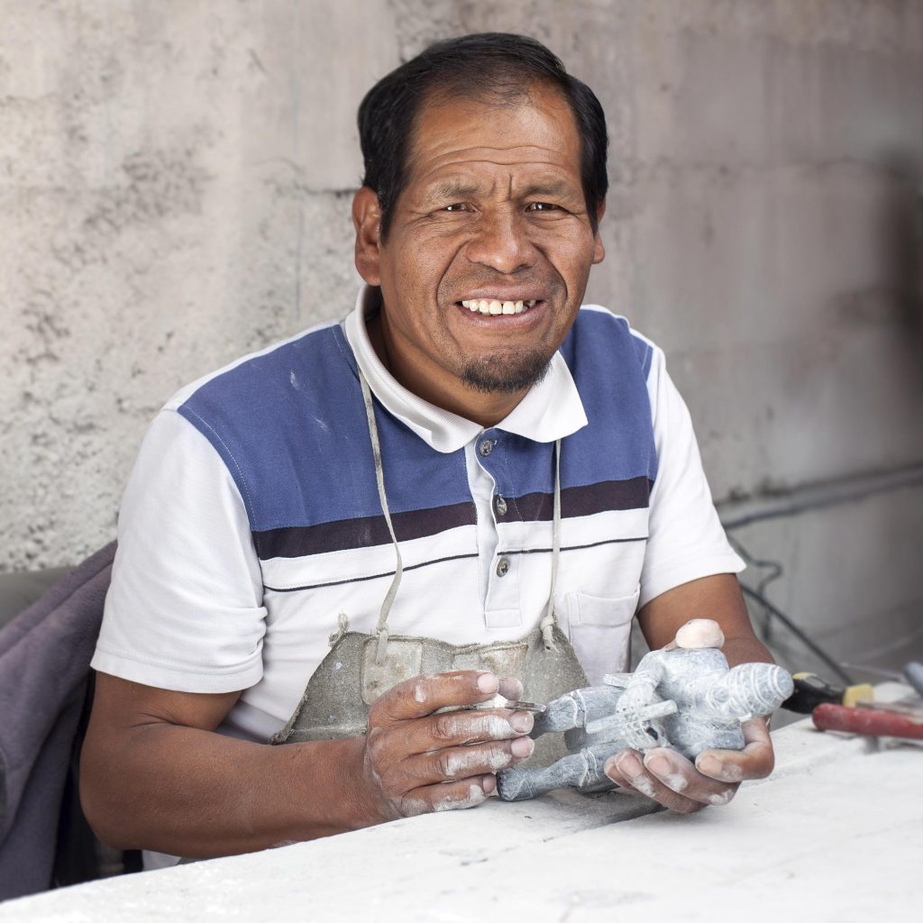 Dionicio Atau Peruvian Andean Andes Stone Carver descended from Inca Warriors