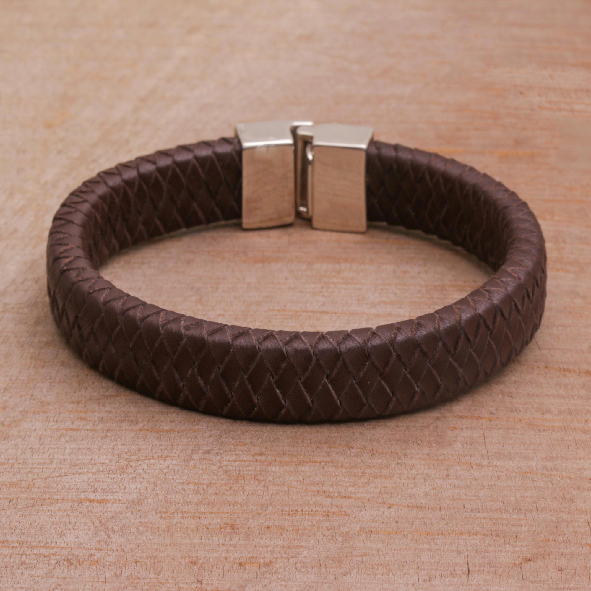 Steadfast Men's Brown Leather Bracelet Leather men's bracelets , men bracelet