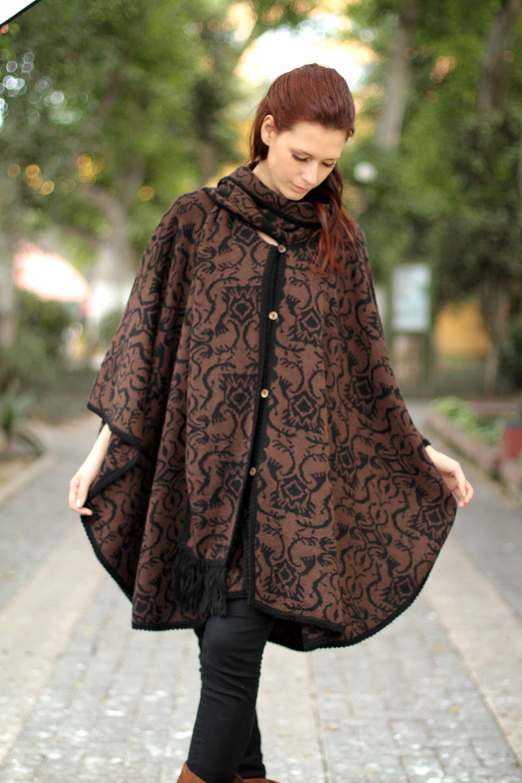 Ruana cape cloak for woman/ Boho ruana cape poncho/ Cotton Cloak/ Shawl