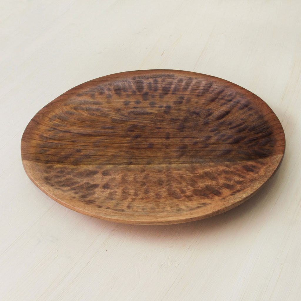  Eco Discus Fair Trade Hand-carved Bowl of Sustainable Higuerilla Wood in Peru