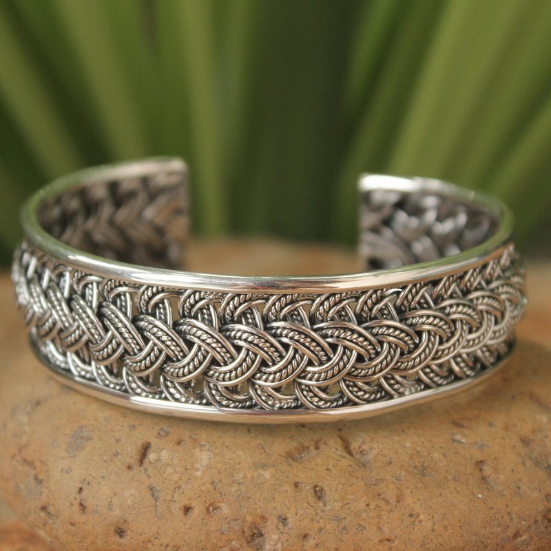 Hill Tribe Sterling Silver Cuff Bracelet Thai hill tribe jewelry Hill Tribe Paths Thai Hill Tribe Jewelry