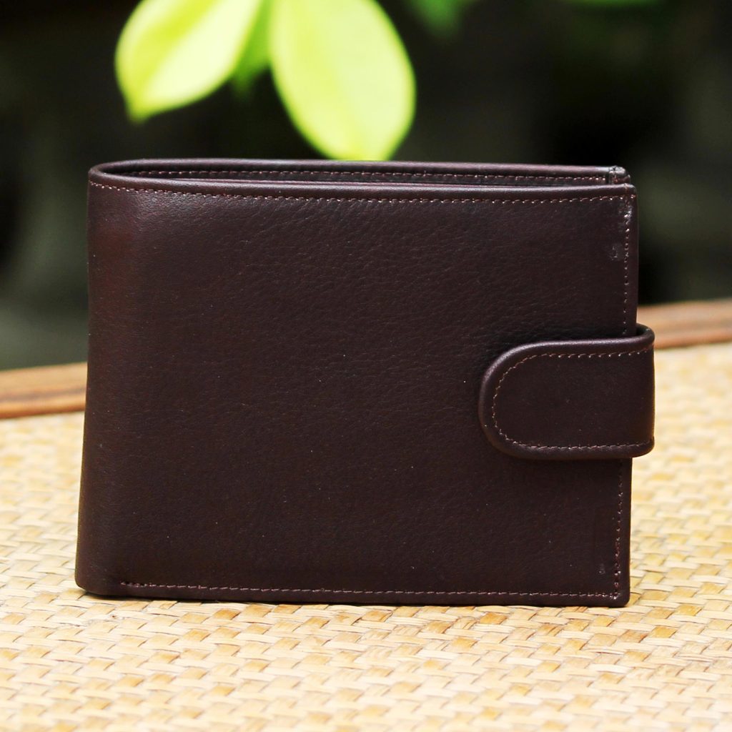 Leather wallet Men's Travel Gifts Handcrafted Leather Wallet in Espresso from Thailand Everyday Traveler in Espresso