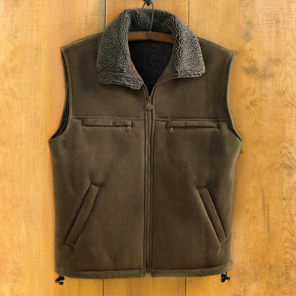 Men's green micro-suede vest Men's Travel Gifts Highland Traveler collar zipper