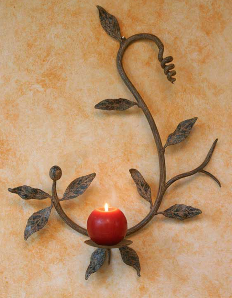 Forest Vine Wrought Iron Candle Holder wall lamp lamps and lighting