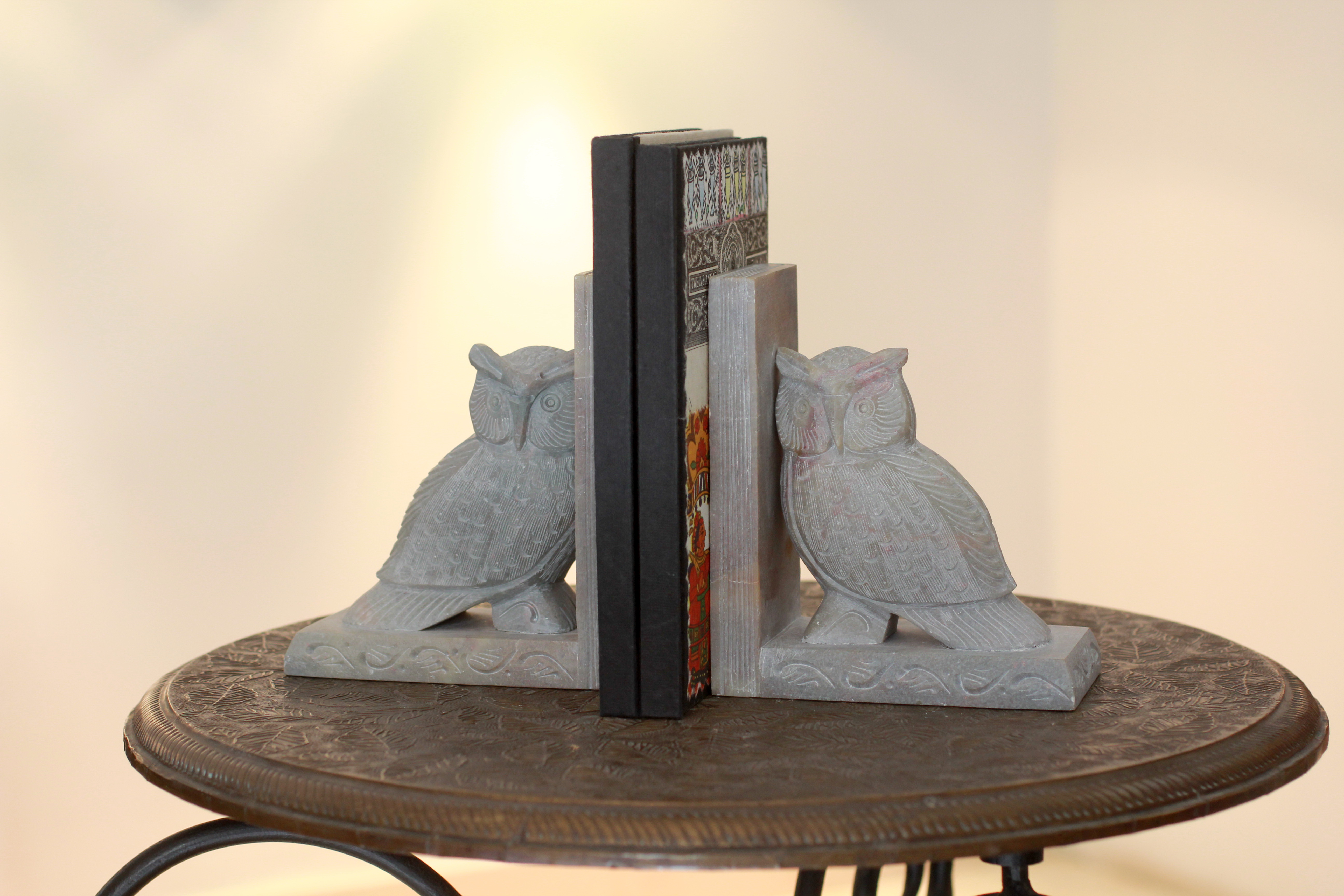 Wisdom Hand Carved Soapstone Owl Bookends (Pair) Wedding Gifts Galore