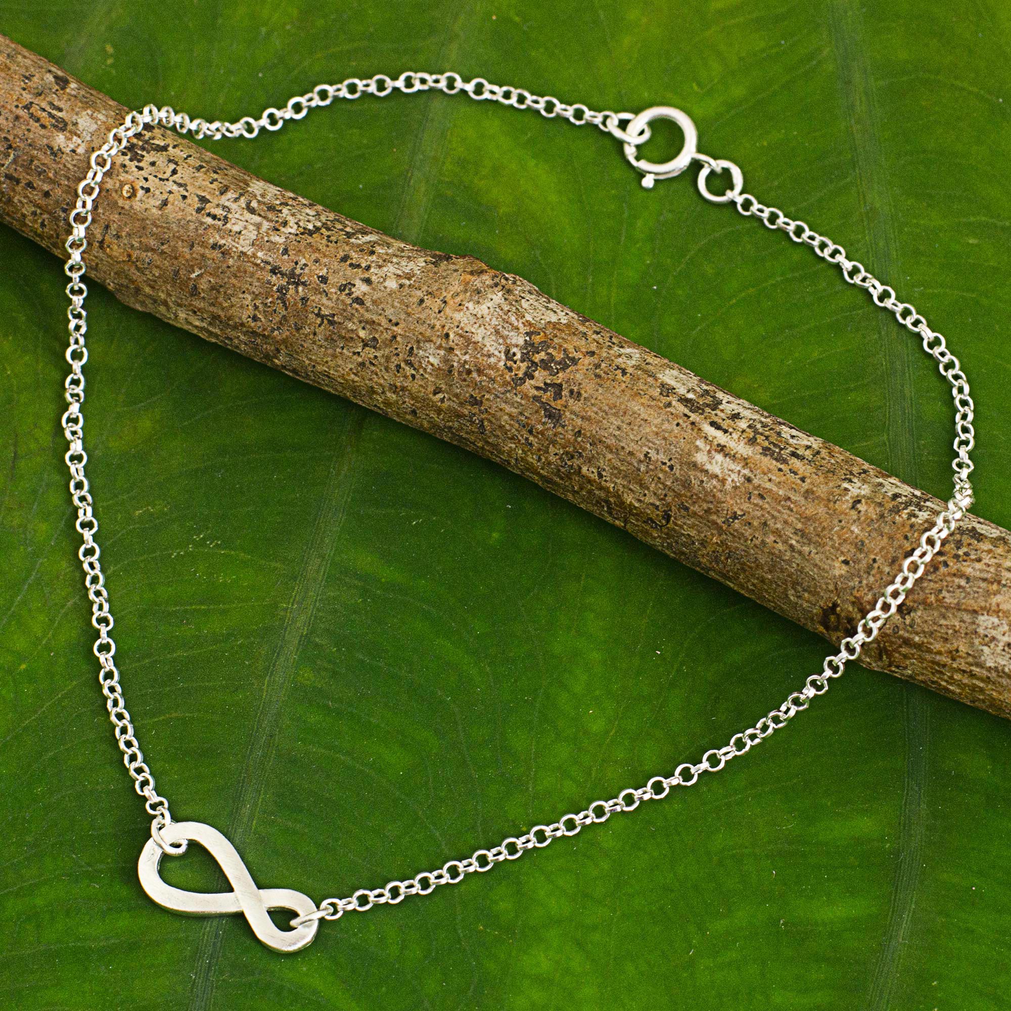 Infinity Symbol Thai Artisan Crafted Sterling Silver Anklet Holiday Gifts on a Budget Gift Ideas Under $25