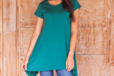Modal Tunic with Short Sleeves and Round Neck
