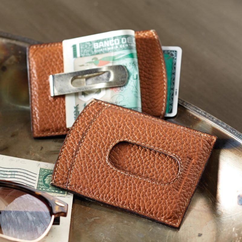 Leather money clip, 'Savvy Traveler' from Italy Last Minute Gift