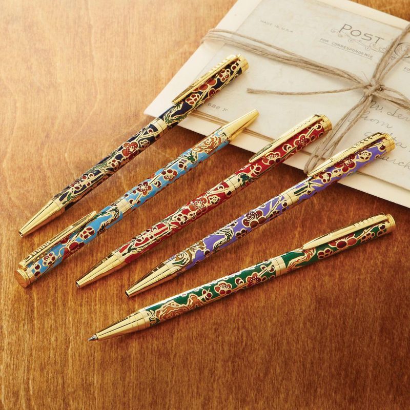 Cloisonne pens, 'Elegant Scribe' (set of 5) Last minute gift