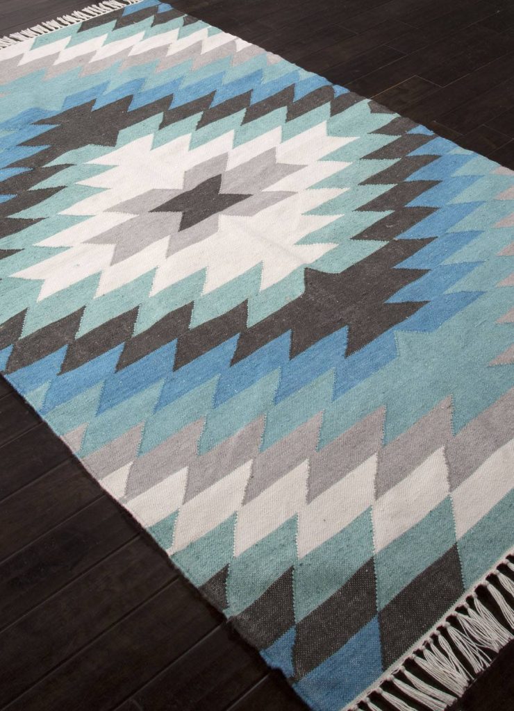 Disa Indoor-Outdoor Tribal Blue-Green Area Rug Your Patio Space