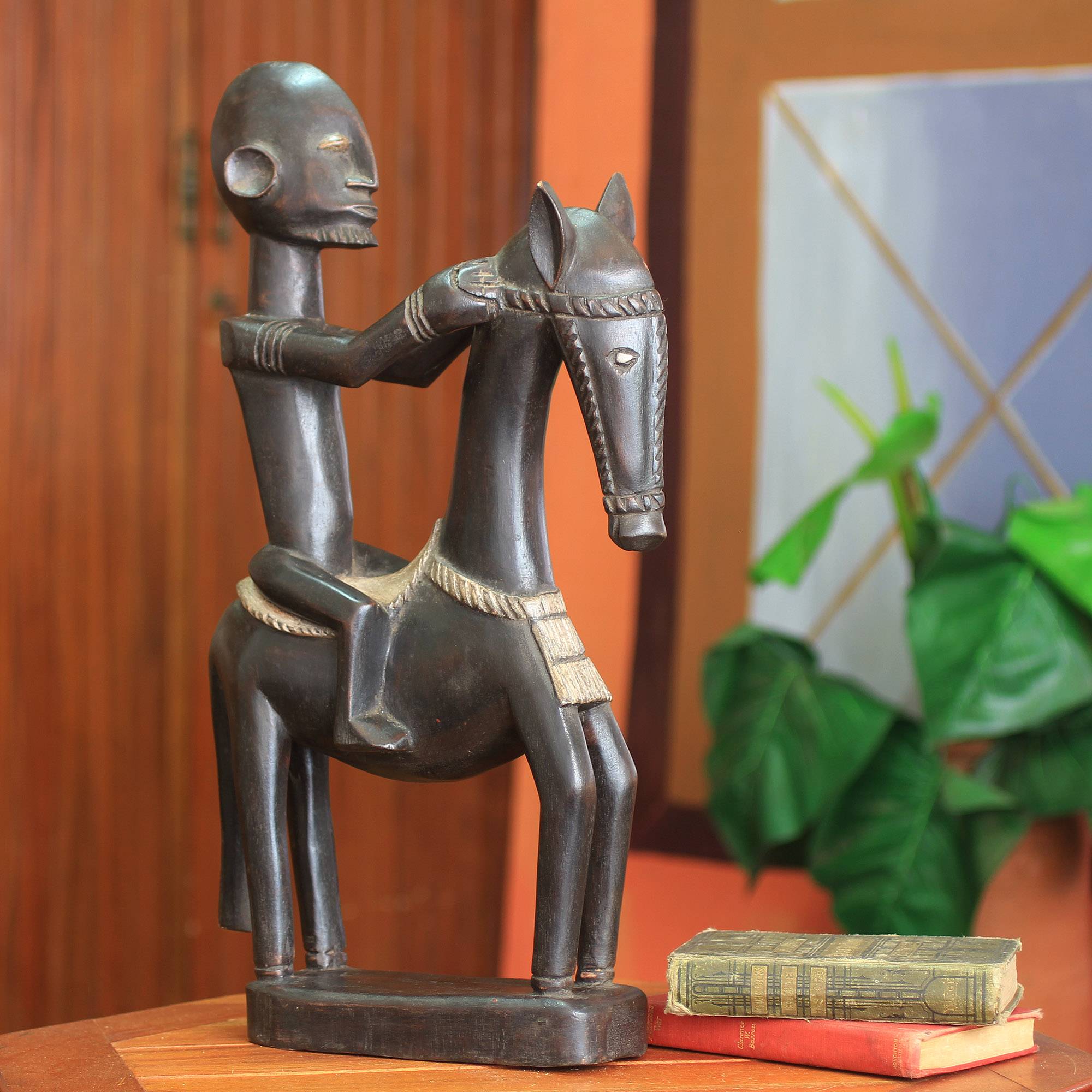 Dogon Man on Horseback Wood Figurine