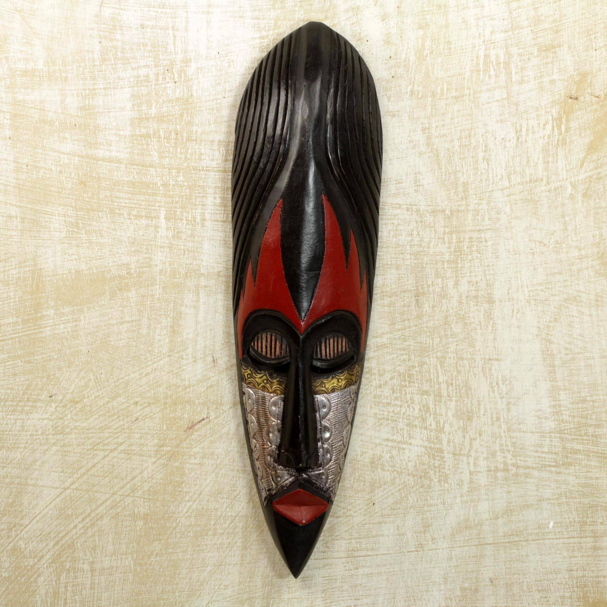 Fulani Maiden' Hand Carved Nigerian Wood Mask Wall Art In Your Home