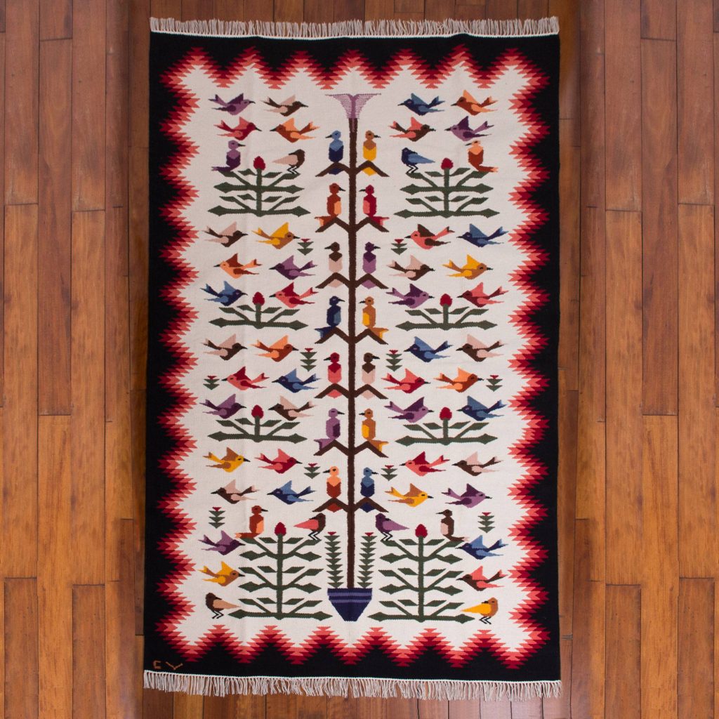 Exquisitely Handcrafted Bird Area Rug (6x8), "Hummingbirds" Entryway Home Decor