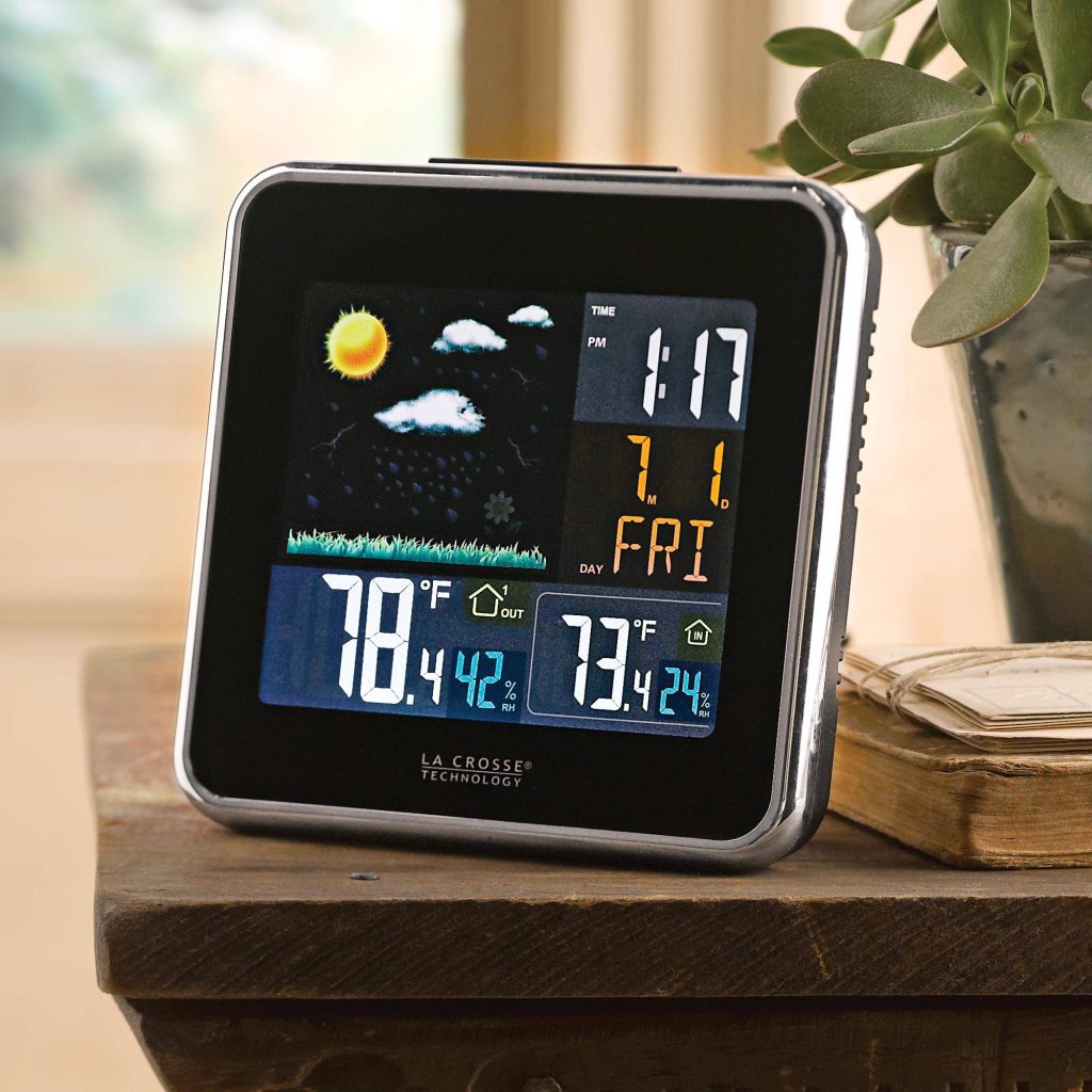 "Rain or Shine," Wireless Color Forecast Station with Atomic Clock Father's Day gift idea