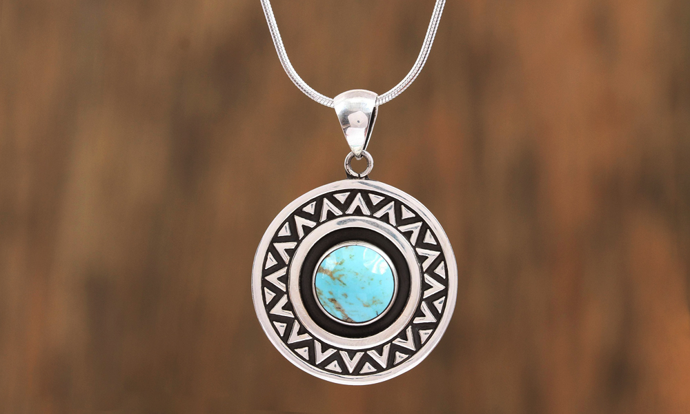 Necklace Silver Turquoise Hippie Bohemian Boho Tribal Jewellery Gift N1047