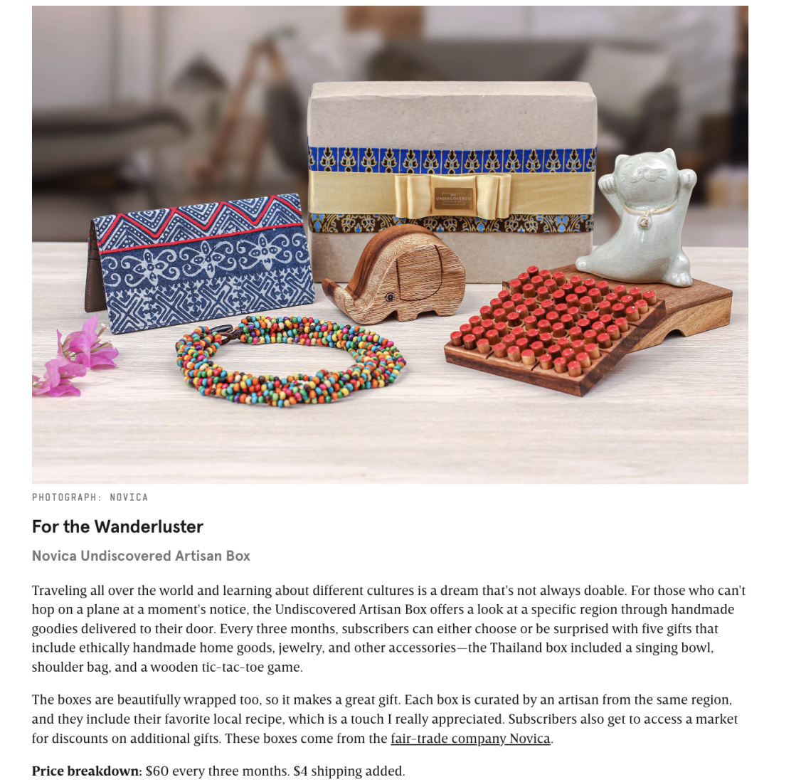 WIRED Magazine recommends Novica’s Undiscovered Artisan Box